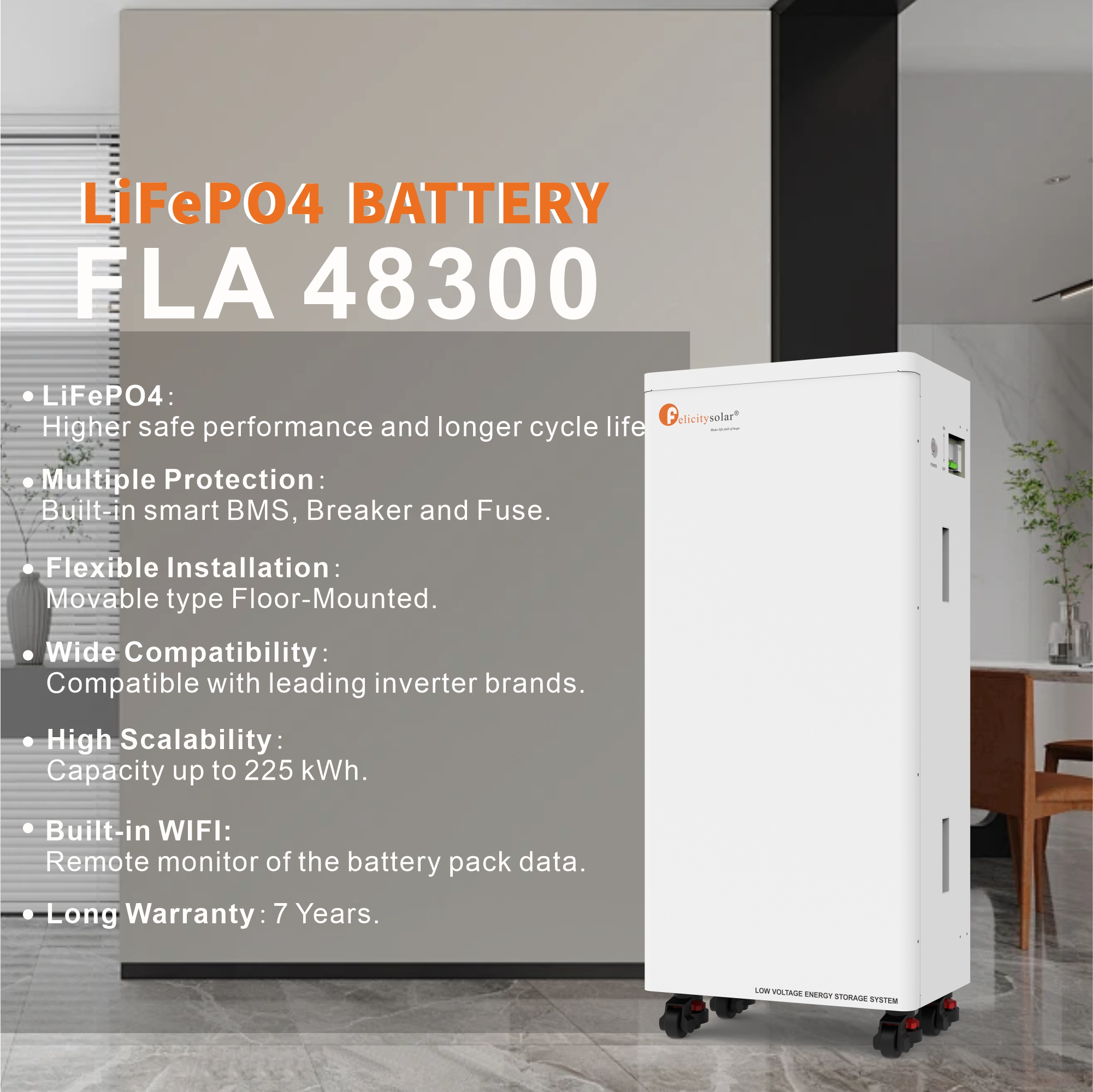 FLA48300 Solar 15kwh 48v 300ah lifepo4 battery lithium ion battery ...